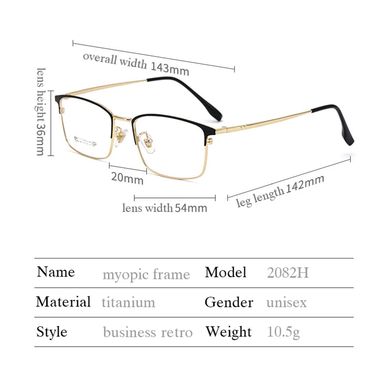 Hotochki Men's Full Rim Polygon Square Alloy Eyeglasses 942082 Full Rim Hotochki