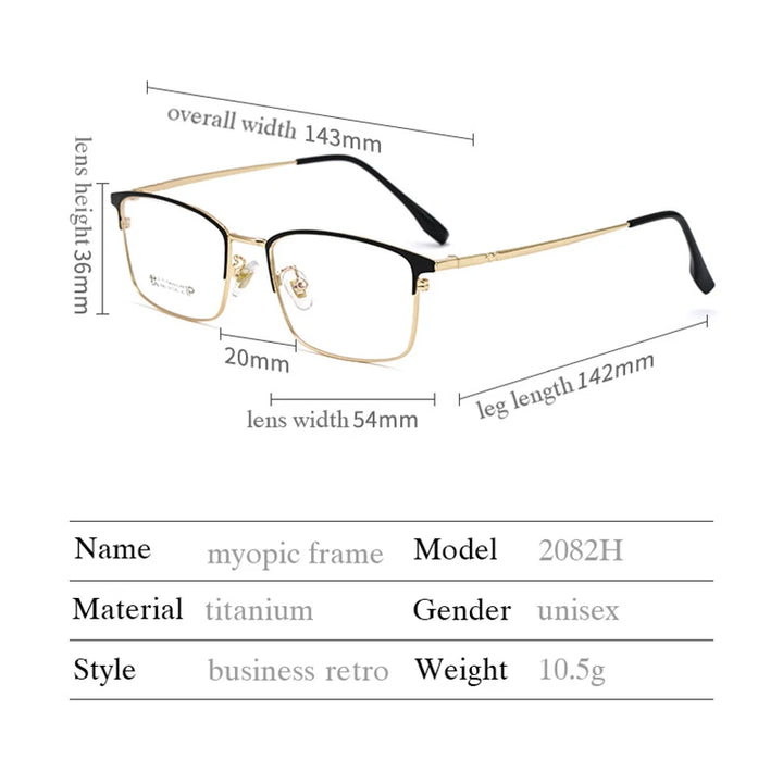 Hotochki Men's Full Rim Polygon Square Alloy Eyeglasses 942082 Full Rim Hotochki