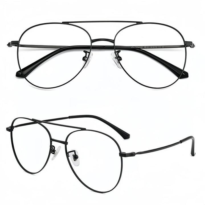 Yimaruili Unisex Full Rim Oval Double Bridge Alloy Eyeglasses 951211
