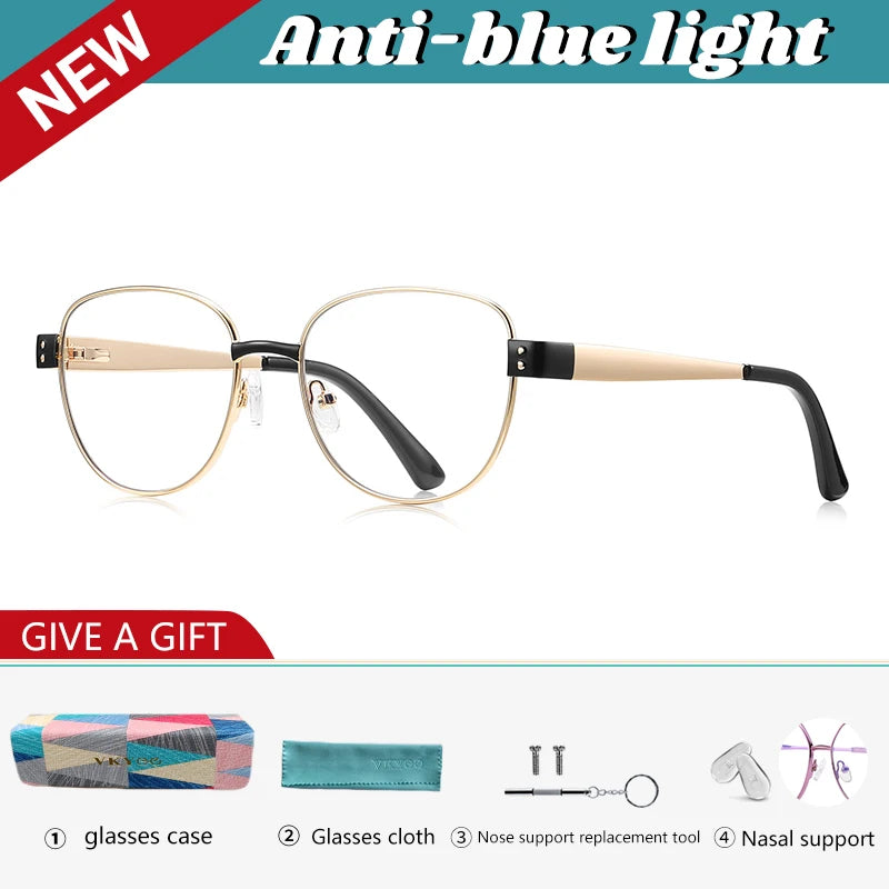 Vicky Women's Full Rim Oval Square Alloy Reading Glasses 513173