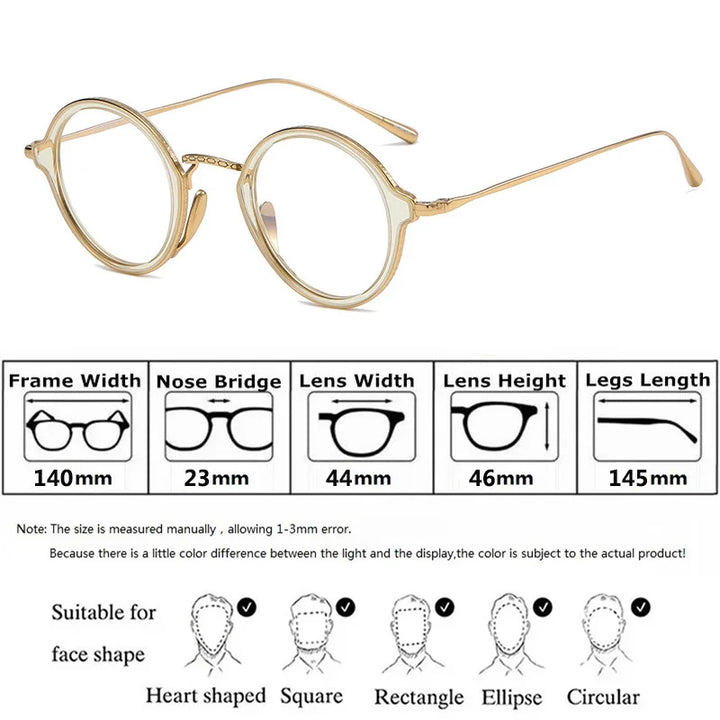 Aimee Unisex Full Rim Round Titanium Acetate Eyeglasses 691110