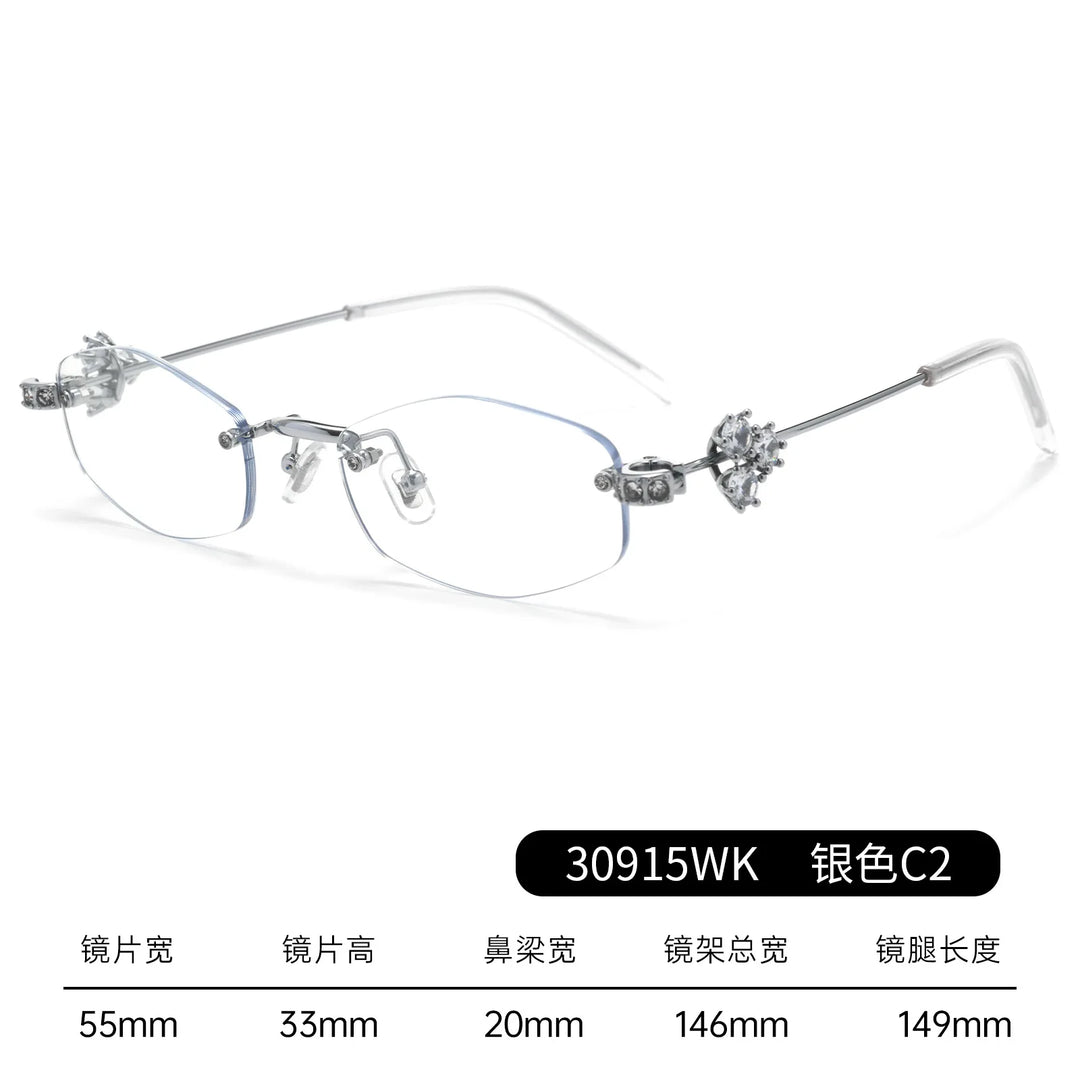 Bclear Women Rimless Geometric Alloy Eyeglasses BSF-30915WK
