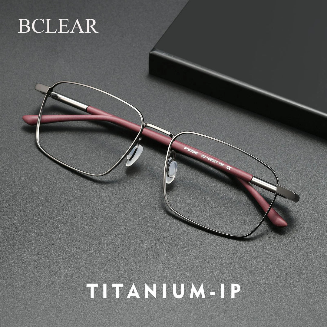 Bclear Men Full Rim Square Titanium Eyeglasses BSF-P8750JS