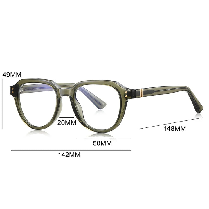 Gatenac Unisex Full Rim Flat Top Oval Tr 90 Titanium Reading Glasses G2226