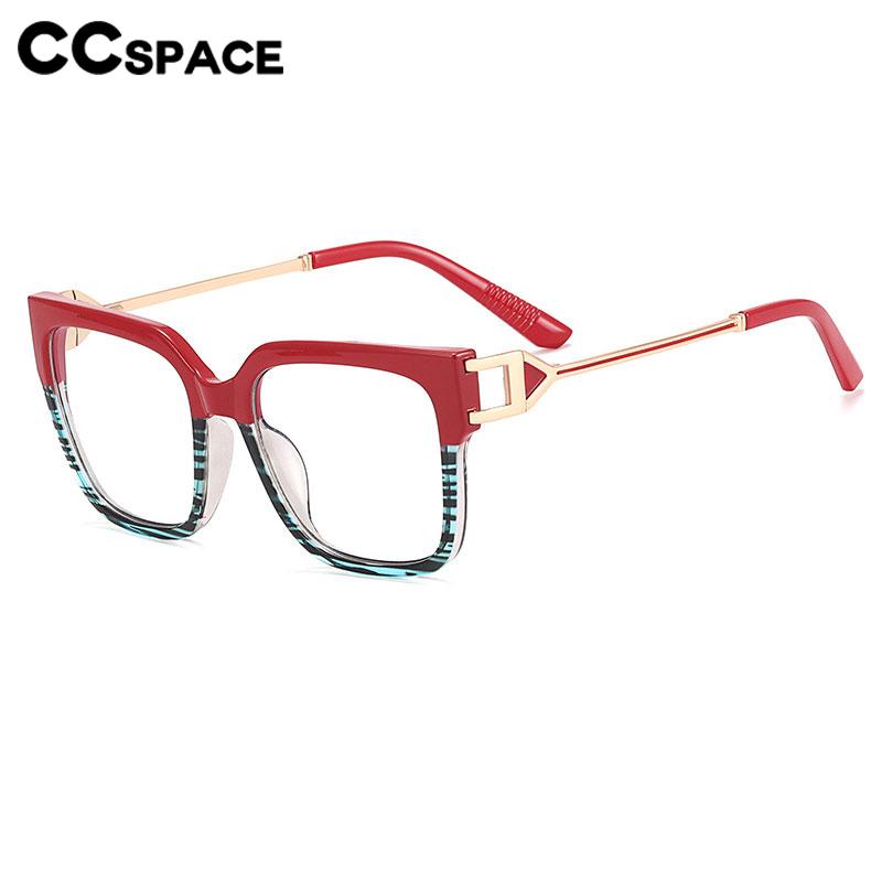 CCSpace Women's Full Rim Square Tr 90 Titanium Eyeglasses 56784 Full Rim CCspace   