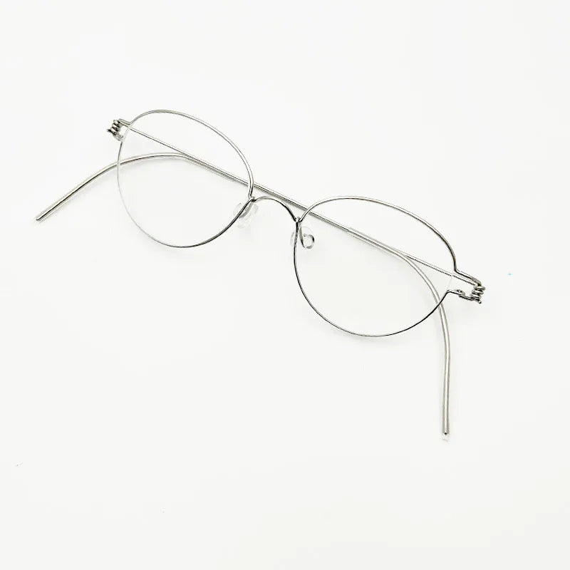 Yujo Unisex Full Rim Oval Steel Custom Nose Bridge Eyeglasses 150591