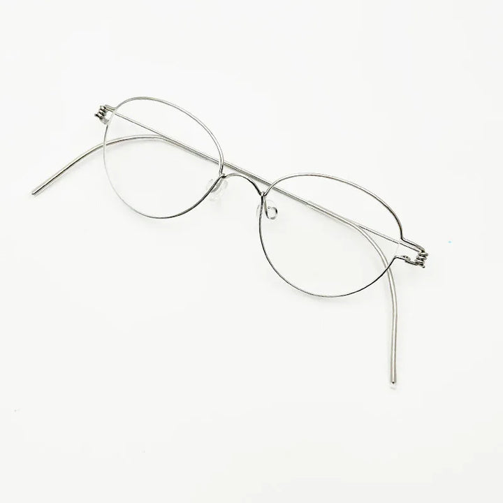 Yujo Unisex Full Rim Oval Steel Custom Nose Bridge Eyeglasses 150591