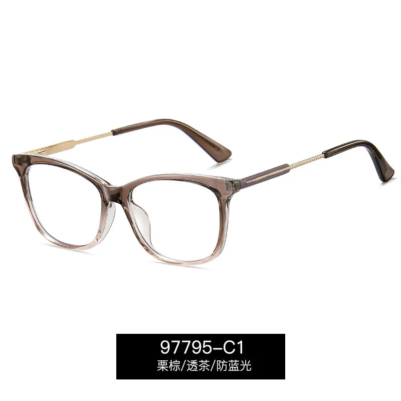 Reven Jate Women's Full Rim Square Tr 90 Alloy Eyeglasses 397795