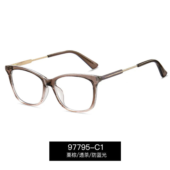 Reven Jate Women's Full Rim Square Tr 90 Alloy Eyeglasses 397795