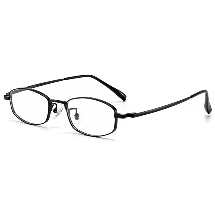 Aror Women's Full Rim Small Oval Square Titanium Eyeglasses 492449 Full Rim Aror black