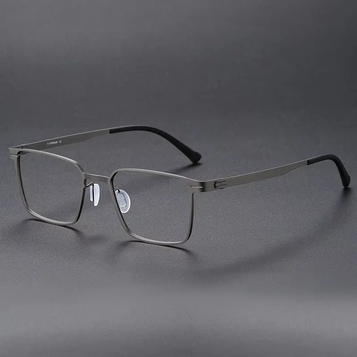 Oveliness Unisex Full Rim Square Titanium Eyeglasses 80998 Full Rim Oveliness gun  