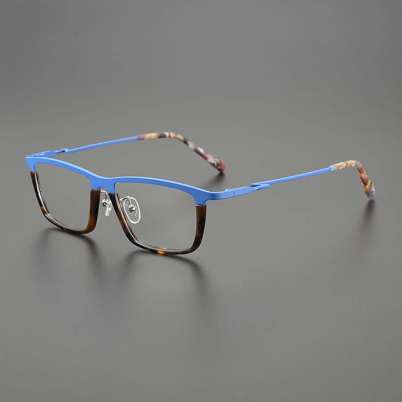 Nobler Unisex Full Rim Square Titanium Acetate Eyeglasses 5792 Full Rim Nobler   