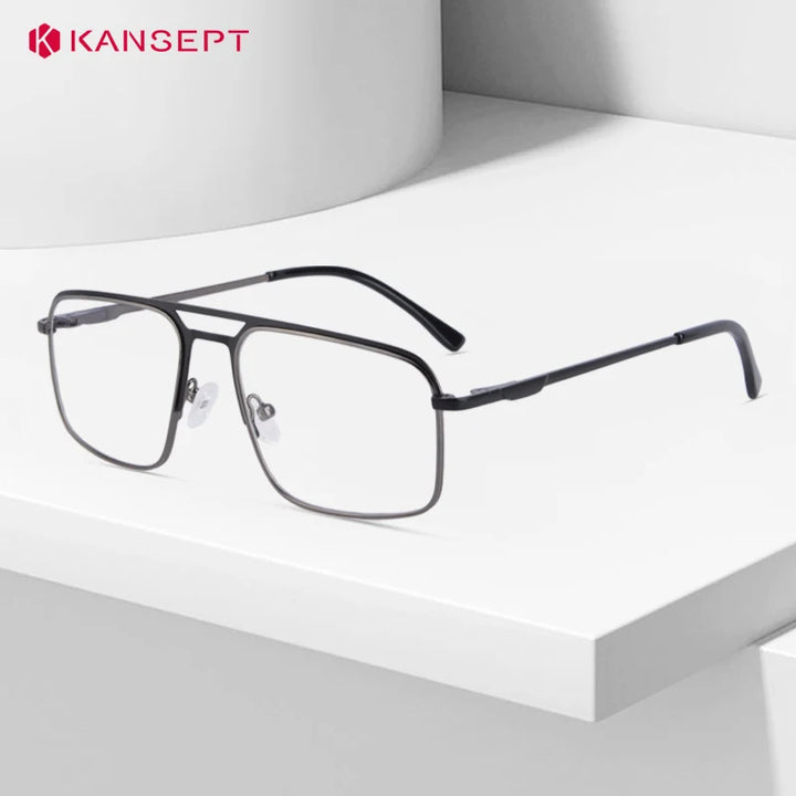 Kansept Women's Full Rim Square Double Bridge Alloy Reading Glasses 72501