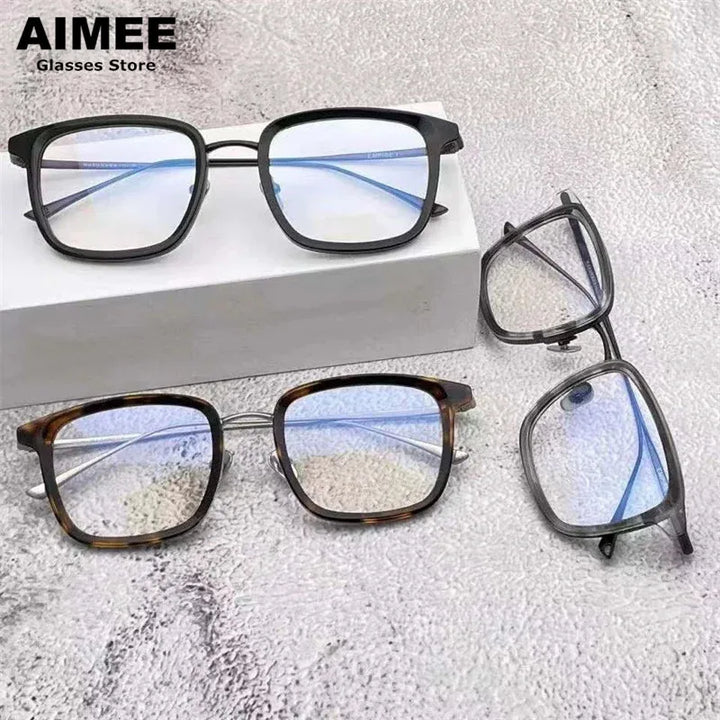 Aimee Unisex Full Rim Square Titanium Eyeglasses 51316 Full Rim Aimee   