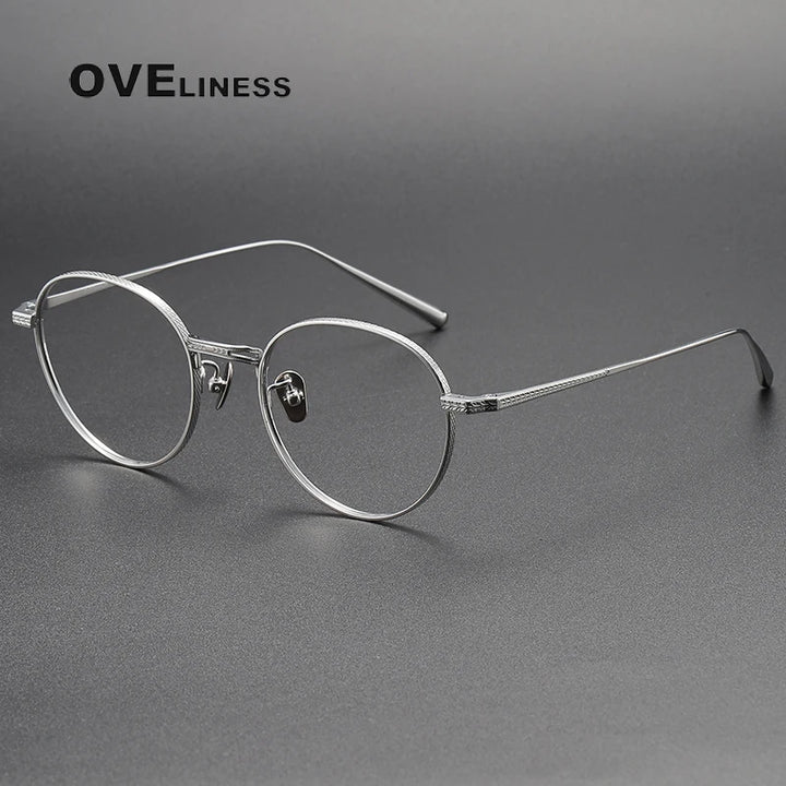 Oveliness Women's Full Rim Oval Round Titanium Eyeglasses 3017 Full Rim Oveliness silver  