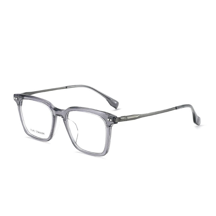 Yimaruili Unisex Full Rim Square Titanium Acetate Eyeglasses 58005