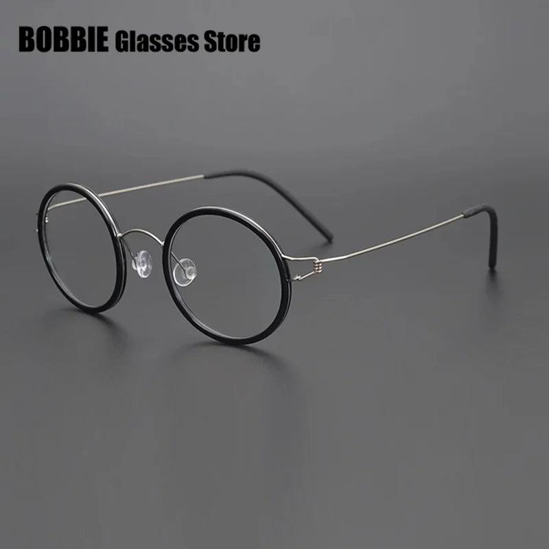 Bobbie Women's Full Rim Round Acetate Titanium Eyeglasses 224550