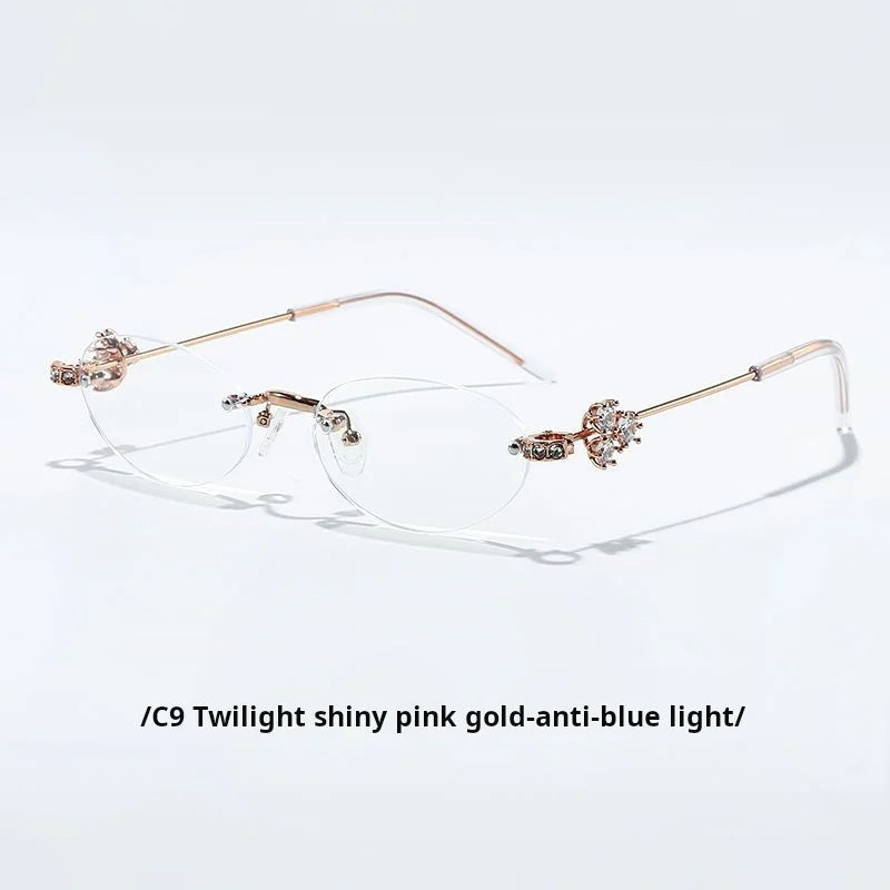 Momoja Women's Rimless Oval Titanium-Alloy Eyeglasses  770803