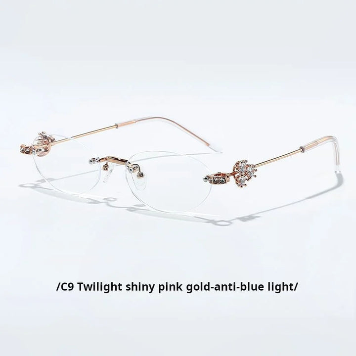 Momoja Women's Rimless Oval Titanium-Alloy Eyeglasses  770803