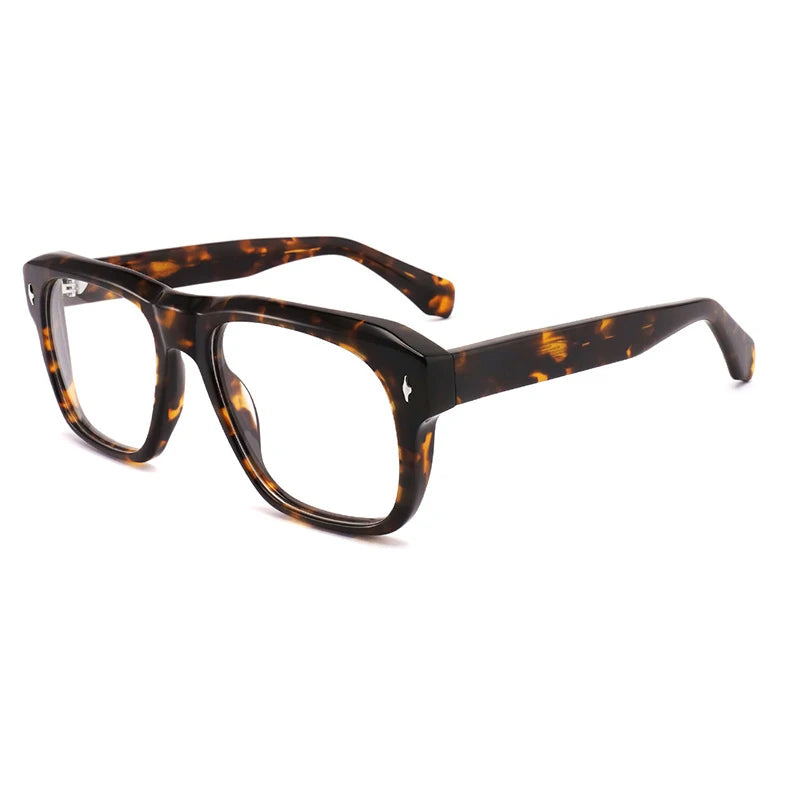 Gatenac Men's Full Rim Thick Oversized Acetate Eyeglasses Gxyj1471 Full Rim Gatenac Tortoiseshell  