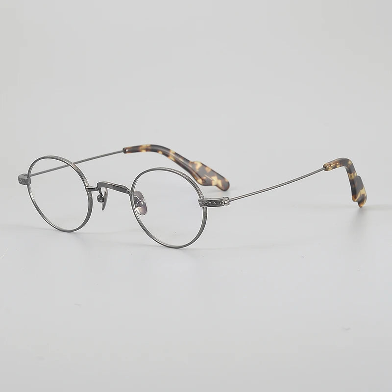 Muzz 684R men's small round titanium prescription eyeglasses — view 3