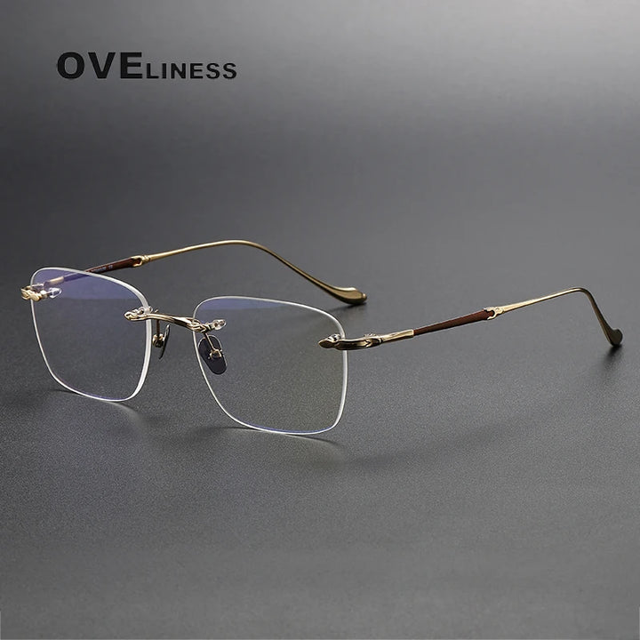 Oveliness Women's Rimless Square Titanium Eyeglasses 380956