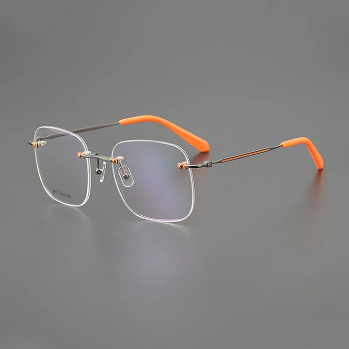 Nobler Unisex Rimless Oval Square Titanium Eyeglasses T075 Rimless Nobler   