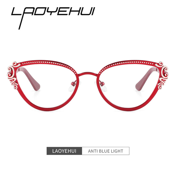 Laoyehui Women's Full Rim Oval Cat Eye Alloy Reading Glasses 8775 Reading Glasses Laoyehui   