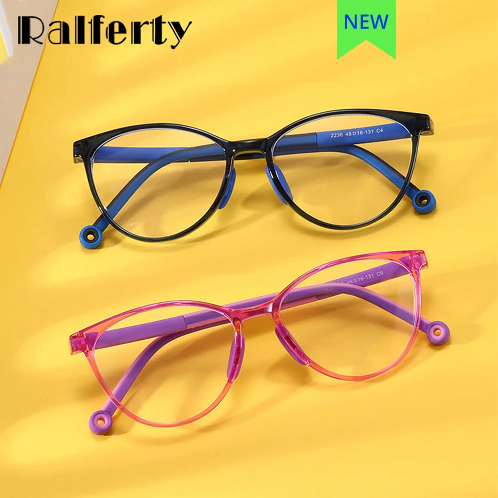 Ralferty Unisex Youth's Full Rim Square Tr 90 Acetate Eyeglasses R0223 Full Rim Ralferty   