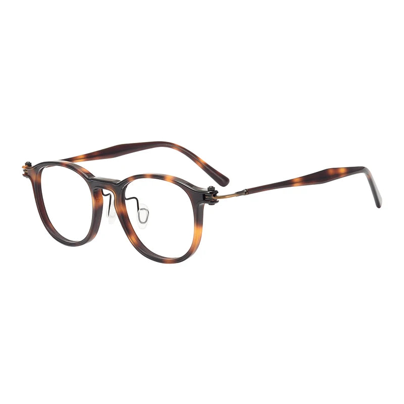 Black Mask Unisex Full Rim Big Square Acetate Titanium Eyeglasses 885585
