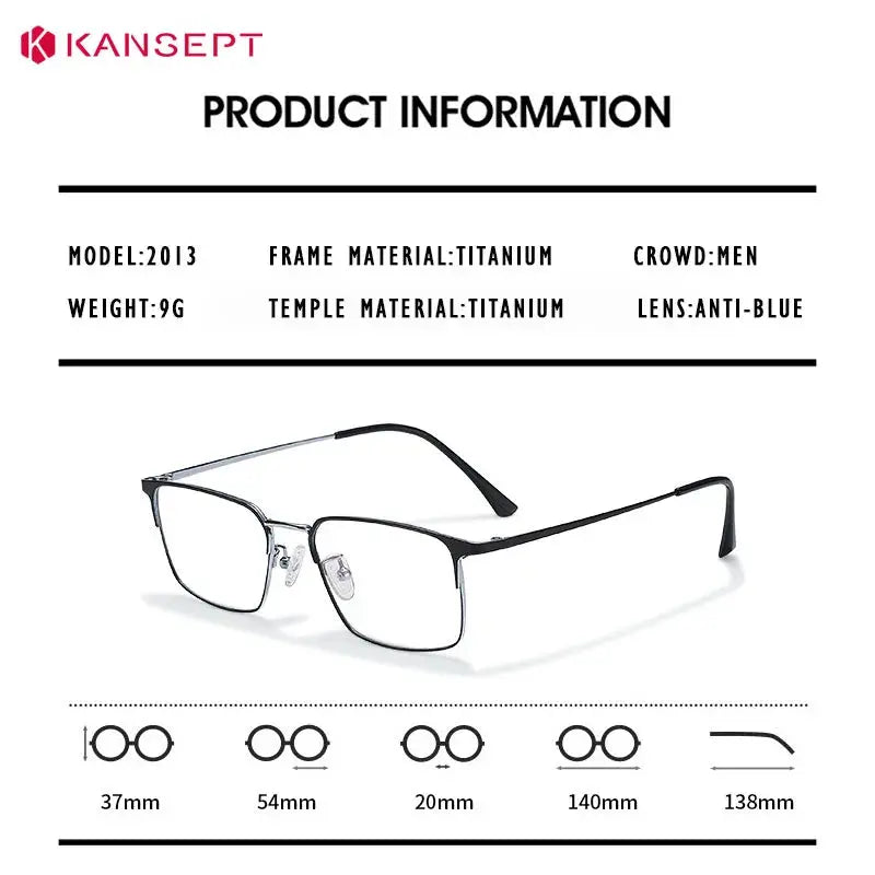 Kansept Unisex Full Rim Square Titanium Frames 202300 FuzWeb