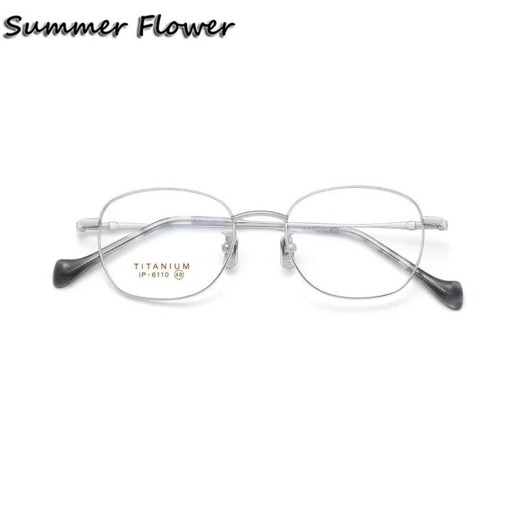 Summer Flower Women's Full Rim Oval Square Titanium Eyeglasses 66110