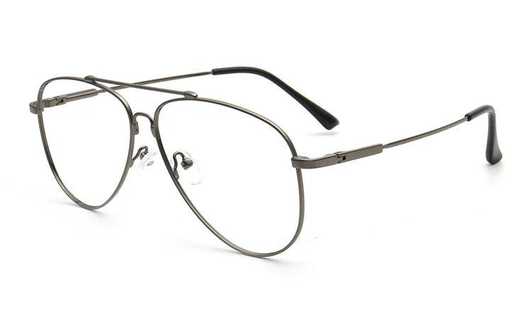 Aror Men's Full Rim Oval Double Bridge Titanium Eyeglasses Sunglasses 69224