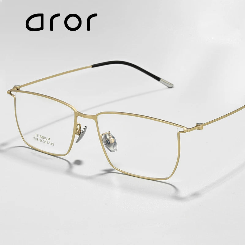 Aror Unisex Full Rim Brow Line Square Titanium Eyeglasses 30087