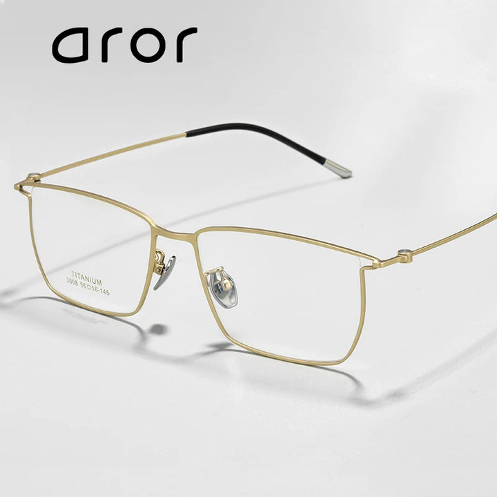 Aror Unisex Full Rim Brow Line Square Titanium Eyeglasses 30087