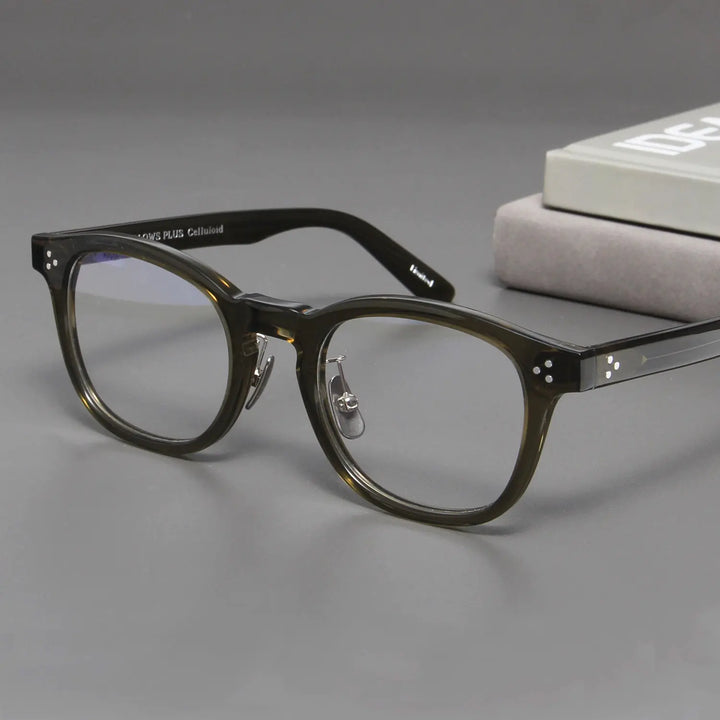 Blackmask Unisex Full Rim Square Acetate Eyeglasses Fuz 12