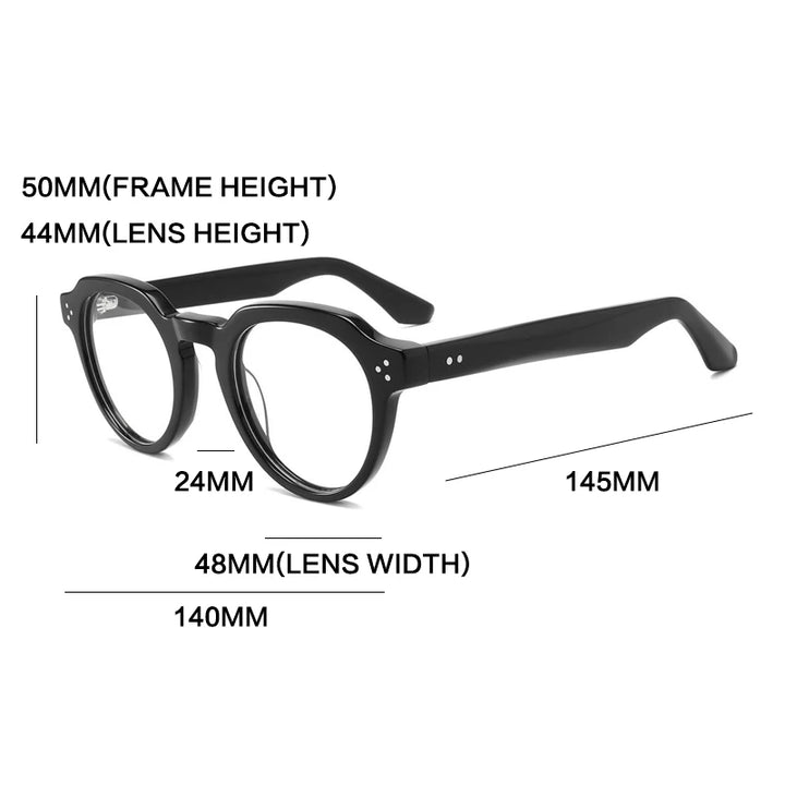 Gatenac Unisex Full Rim Flat Top Oval Acetate Reading Glasses G1158