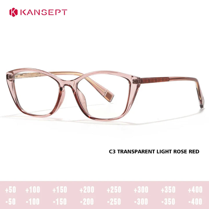 Kansept Women's Full Rim Square Tr 90 Alloy Reading Glasses 27020