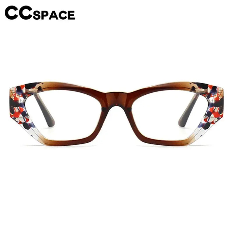 CCSpace Unisex Full Rim Cat Eye Tr 90 Titanium Eyeglasses 56842 Full Rim CCspace   