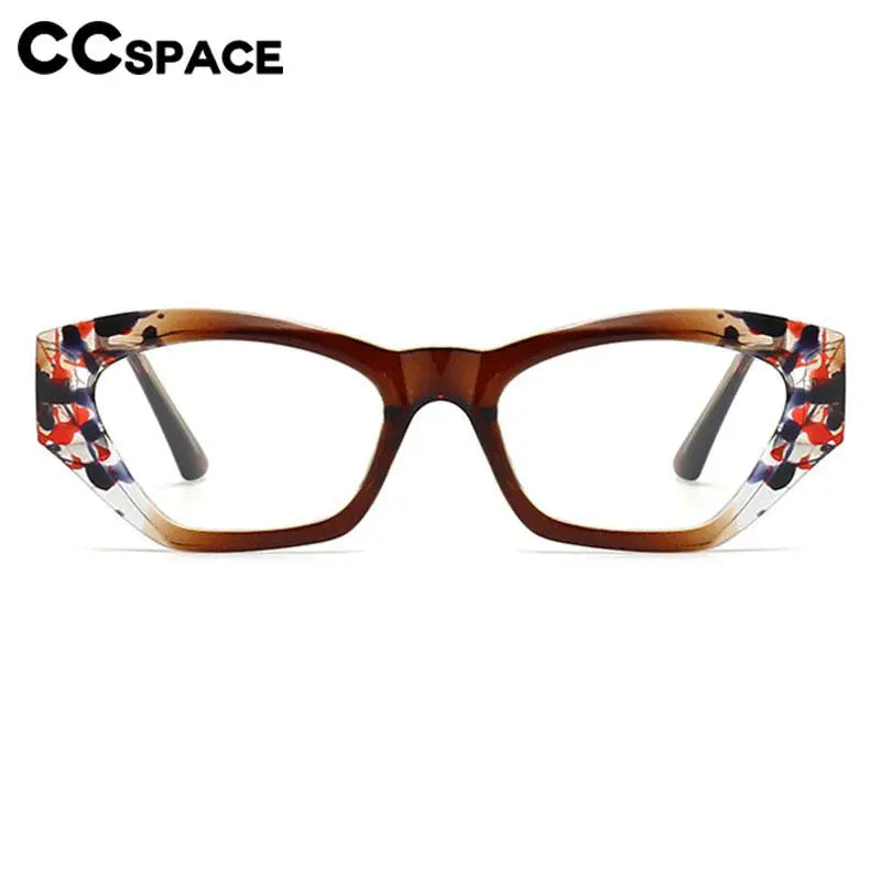 CCspace Unisex Full Rim Cat Eye Tr 90 Titanium Eyeglasses 56842 Full Rim CCspace   