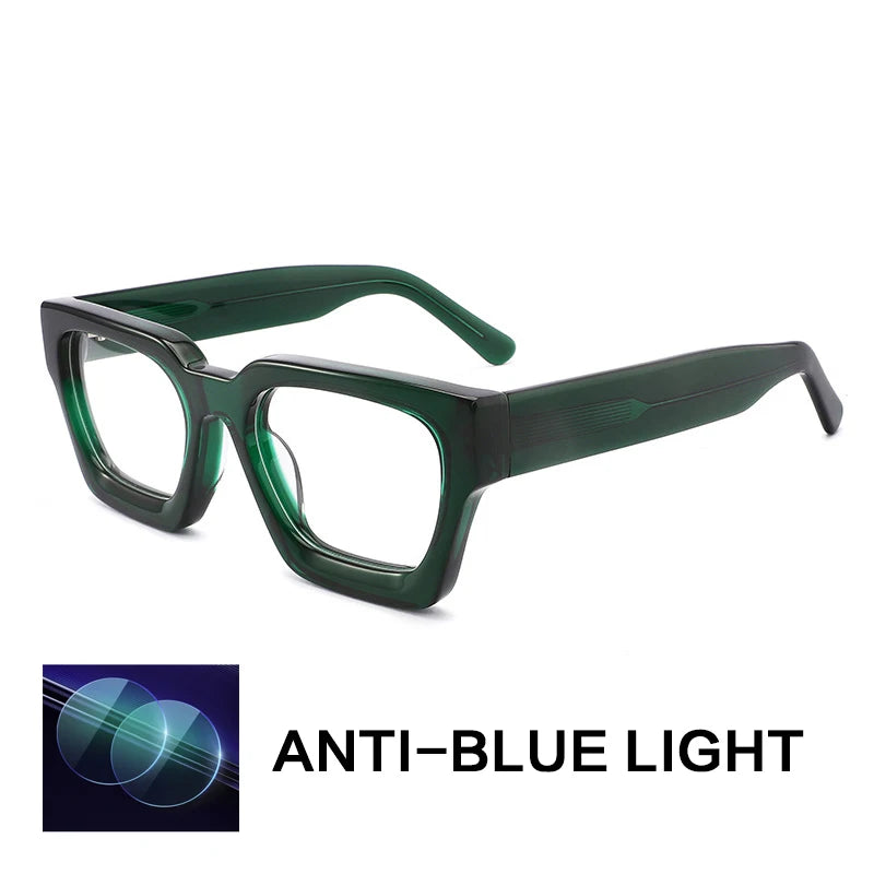 Gatenac Unisex Full Rim Polygon Brow Line Acetate Reading Glasses G1439