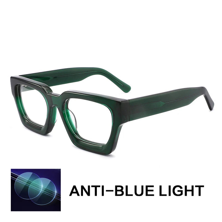 Gatenac Unisex Full Rim Polygon Brow Line Acetate Reading Glasses G1439