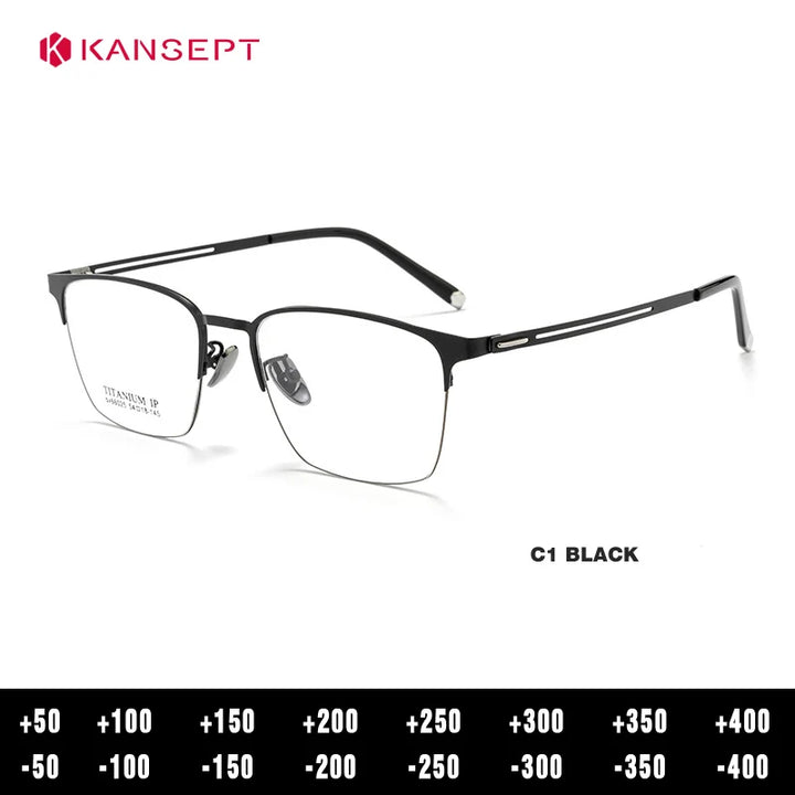 Kansept Unisex Full Rim Square Alloy Reading Glasses 60625