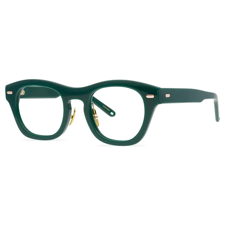 Black Mask Unisex Full Rim Acetate Square Eyeglasses 9558 Full Rim Black Mask Green  