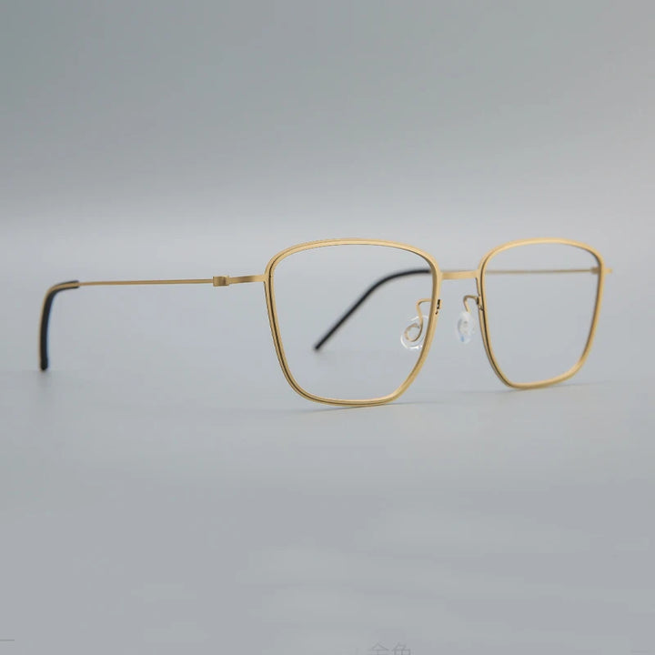 Black Mask Unisex Full Rim Square Screwless Titanium Eyeglasses 635525