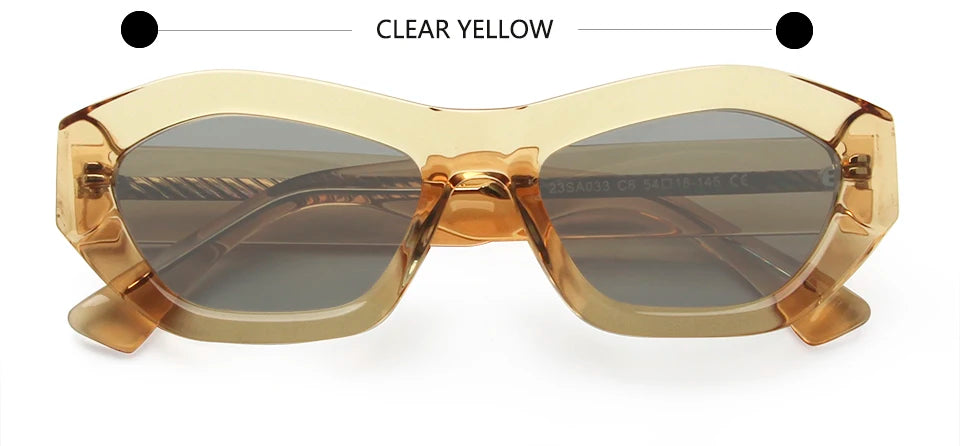 Esnbie Unisex Full Rim Oval Square Thick Acetate Sunglasses 230331