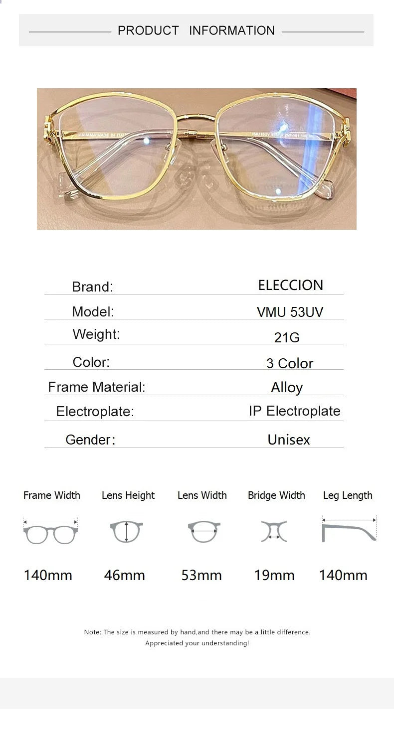 Eleccion Women's Full Rim Square Cat Eye Alloy Eyeglasses 49453 Full Rim Eleccion