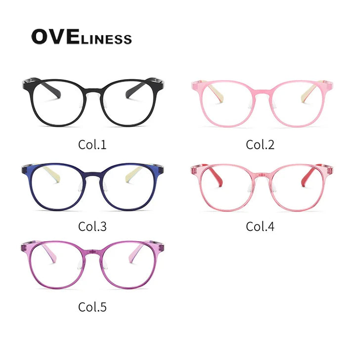 Oveliness Unisex Youth's Full Rim Round Tr 90 Titanium Eyeglasses O5072 Full Rim Oveliness   