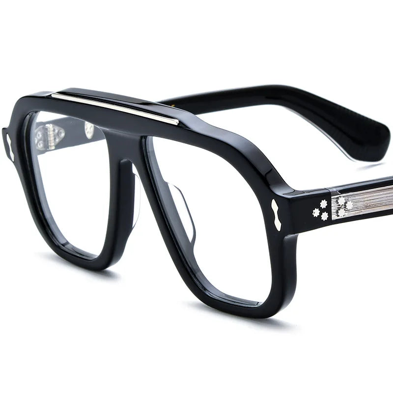 Nobler Women's Full Rim Square Acetate Double Bridge Eyeglasses 48136