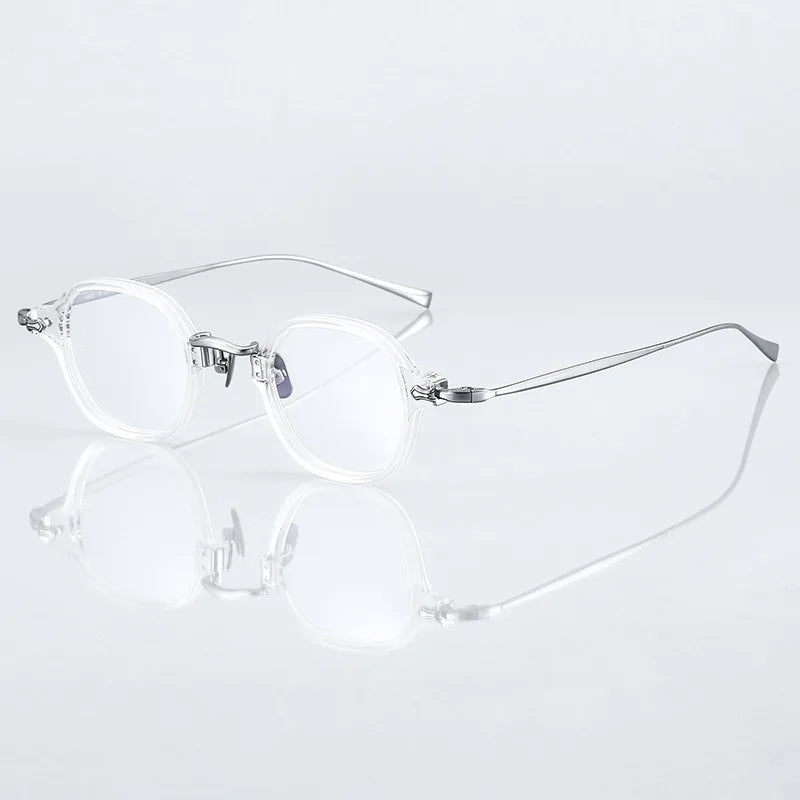 Black Mask Unisex Full Rim Square Titanium Acetate Eyeglasses 396183